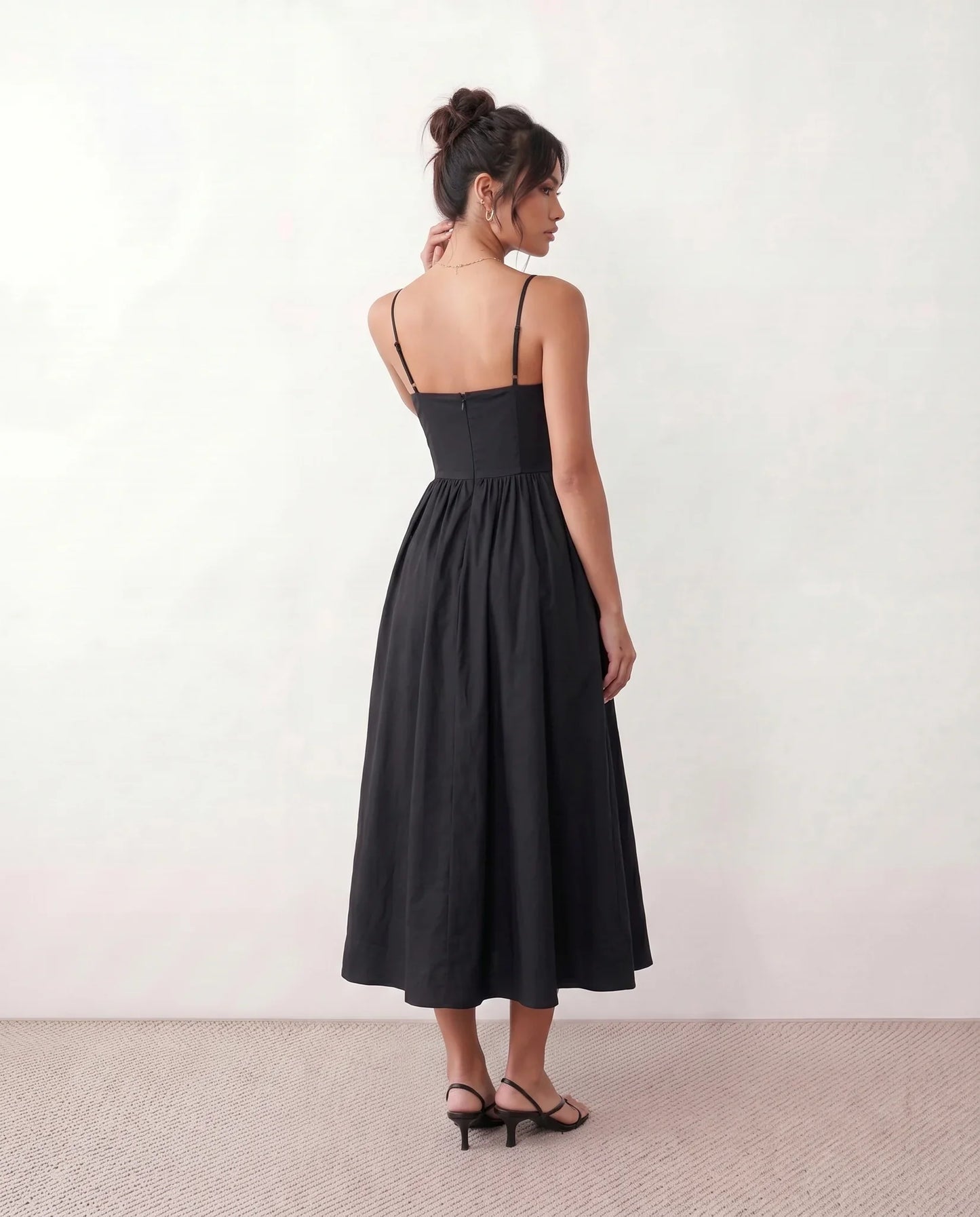 Flawless and Company Low Back Spaghetti Strap Midi Dress