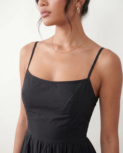 Flawless and Company Low Back Spaghetti Strap Midi Dress