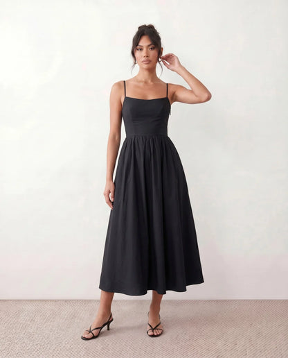 Flawless and Company Low Back Spaghetti Strap Midi Dress
