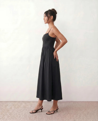 Flawless and Company Low Back Spaghetti Strap Midi Dress