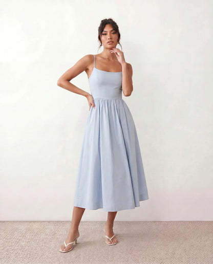 Flawless and Company Low Back Spaghetti Strap Midi Dress