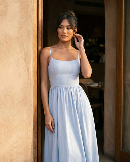 Flawless and Company Low Back Spaghetti Strap Midi Dress