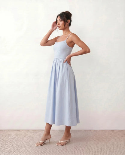 Flawless and Company Low Back Spaghetti Strap Midi Dress