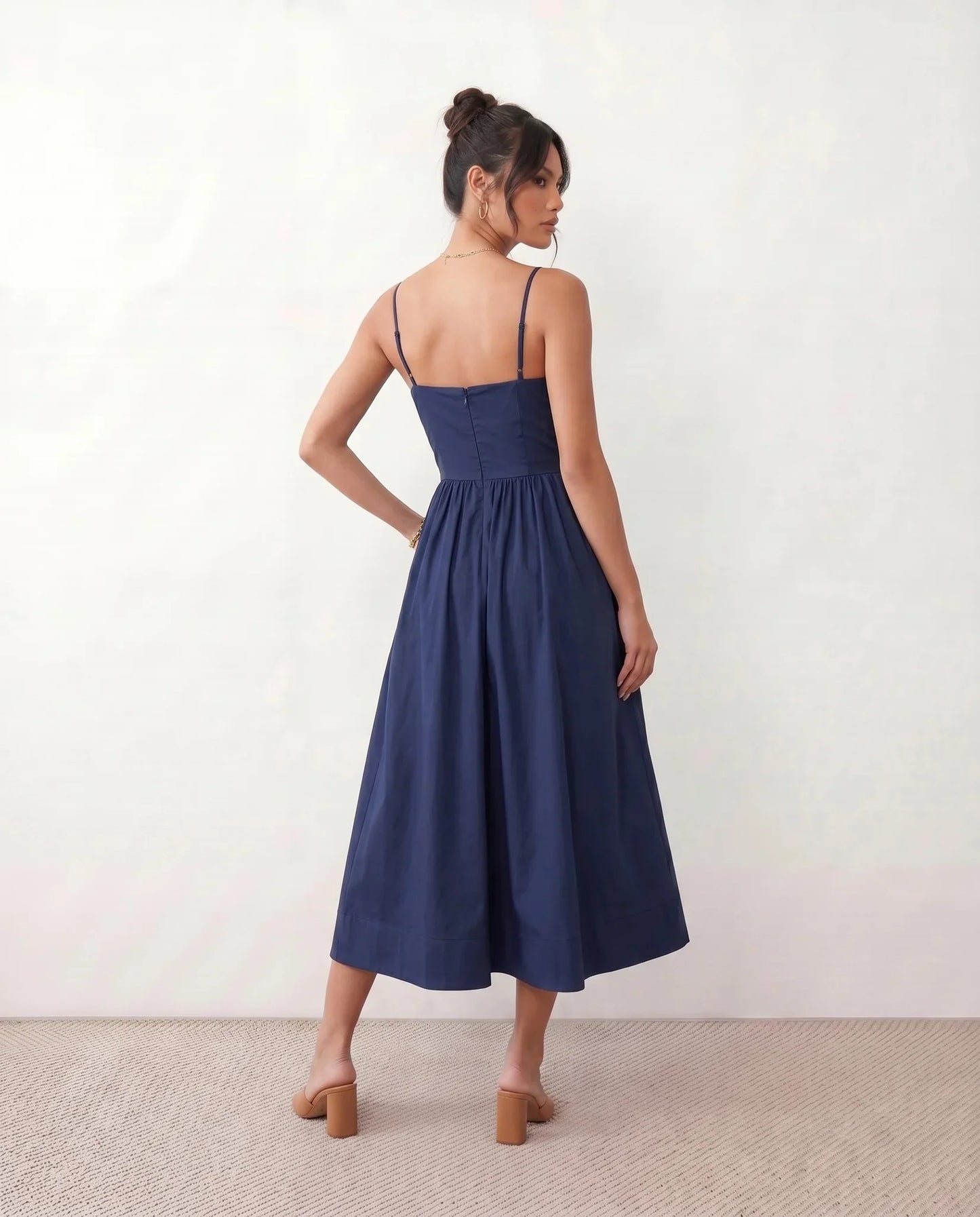 Flawless and Company Low Back Spaghetti Strap Midi Dress