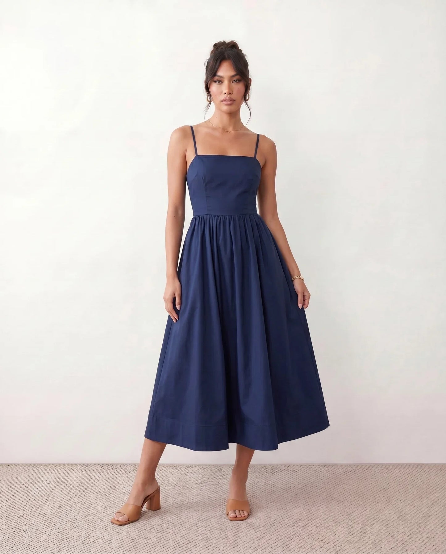 Flawless and Company Low Back Spaghetti Strap Midi Dress