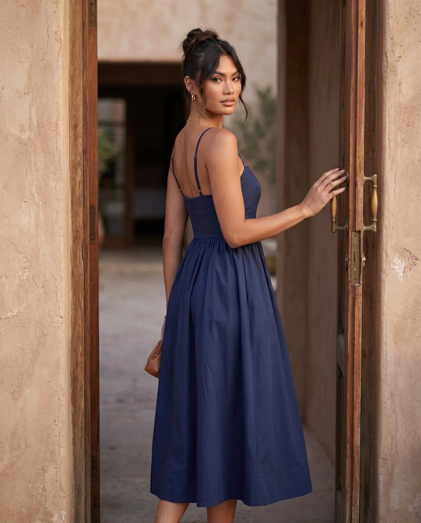 Flawless and Company Low Back Spaghetti Strap Midi Dress