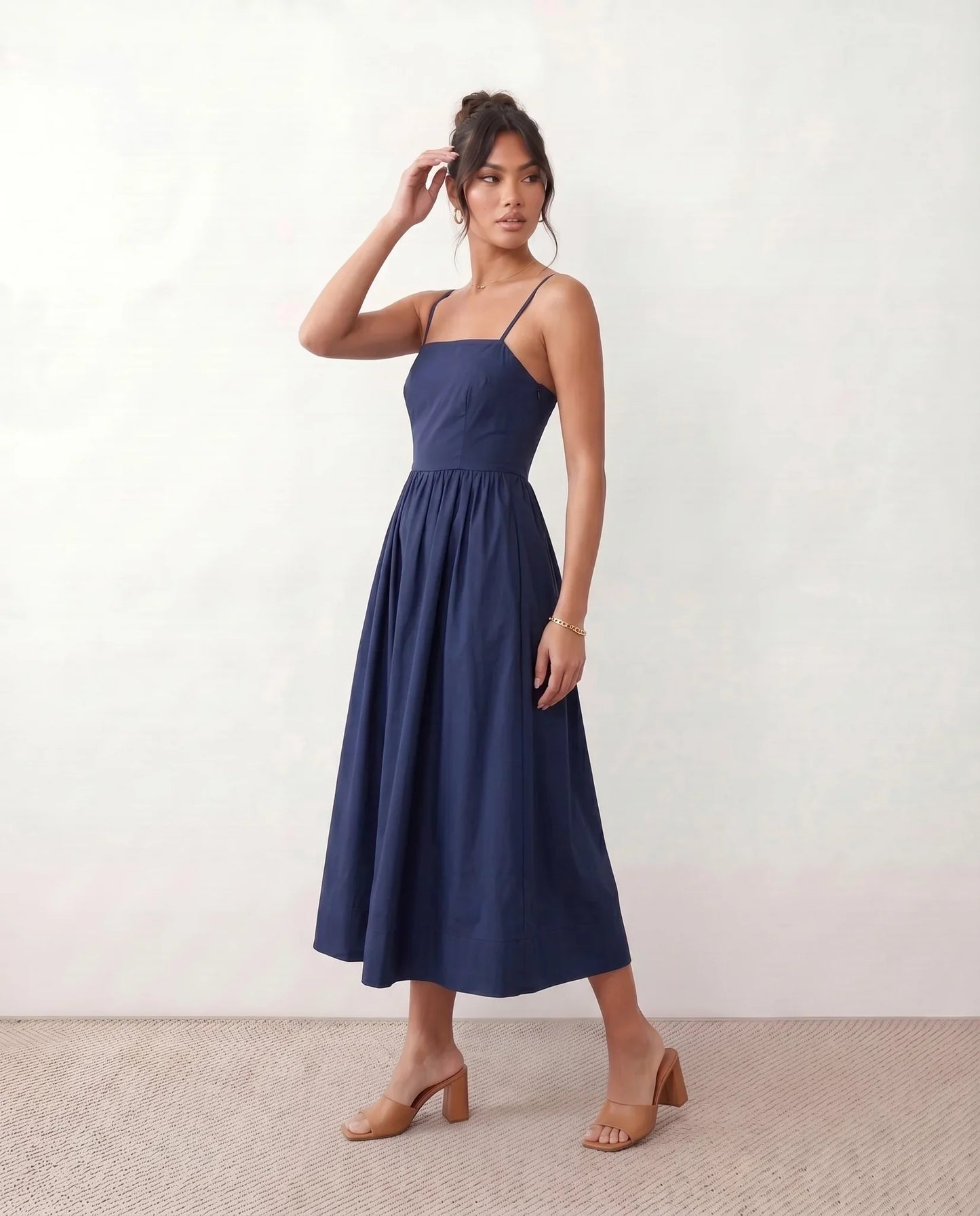 Flawless and Company Low Back Spaghetti Strap Midi Dress