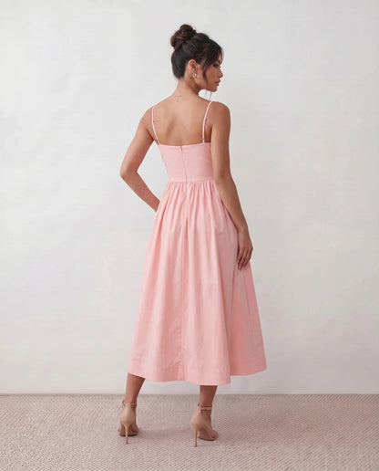 Flawless and Company Low Back Spaghetti Strap Midi Dress