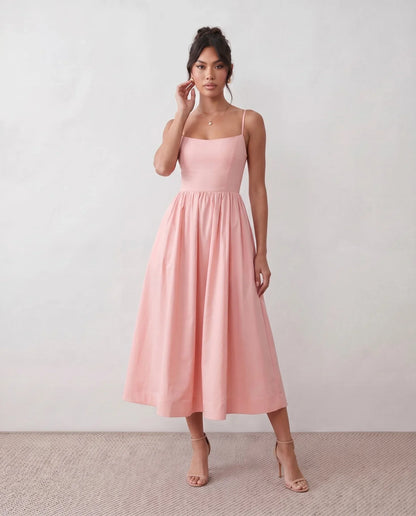 Flawless and Company Low Back Spaghetti Strap Midi Dress
