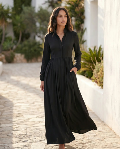 Flawless and Company Button Front A-Line Maxi Dress