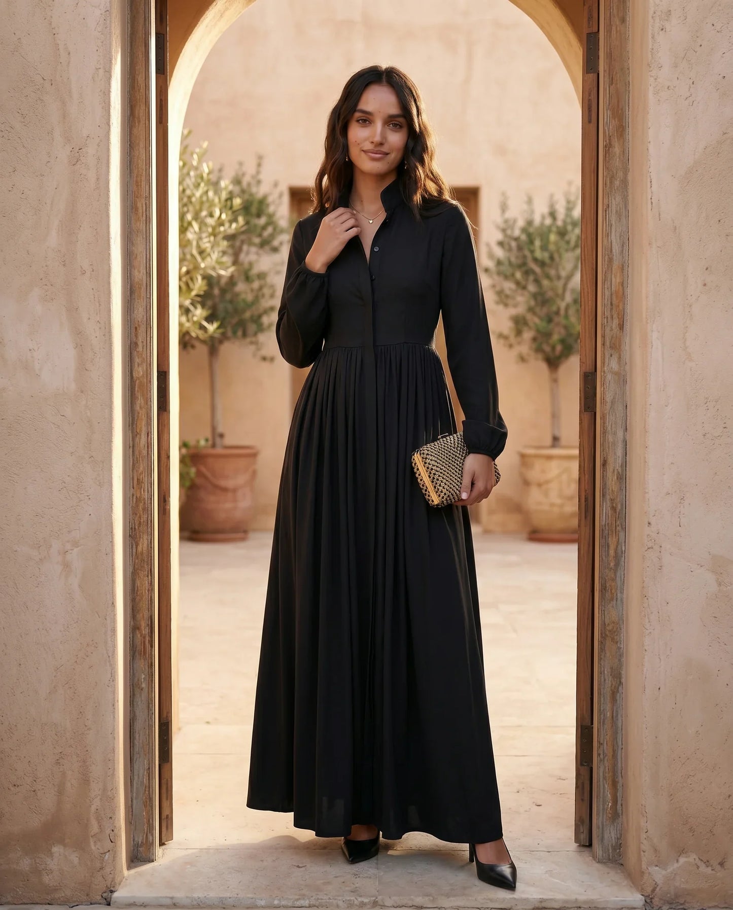 Flawless and Company Button Front A-Line Maxi Dress