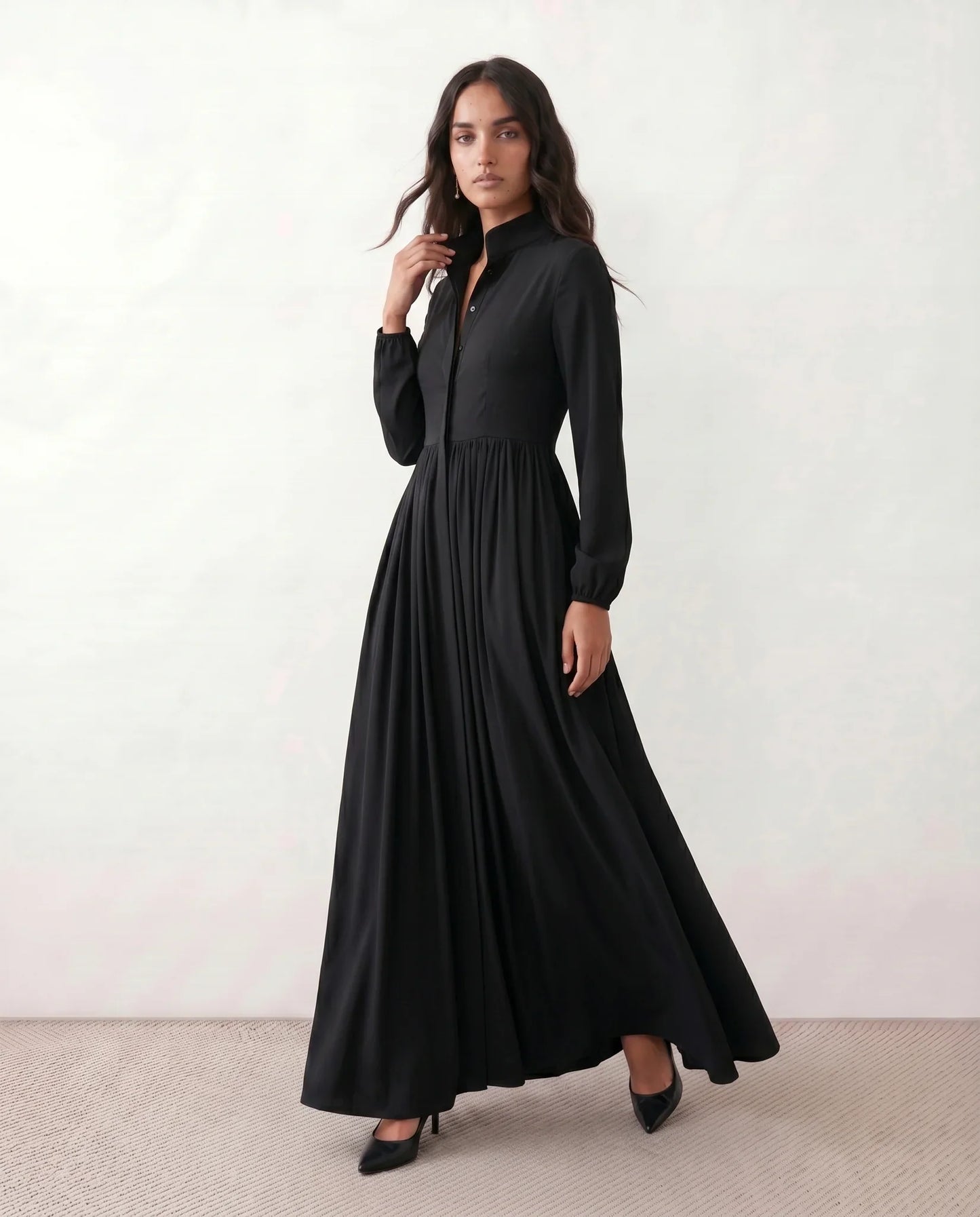 Flawless and Company Button Front A-Line Maxi Dress