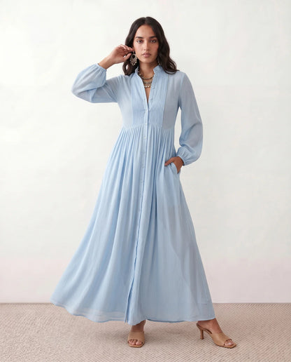 Flawless and Company Button Front A-Line Maxi Dress