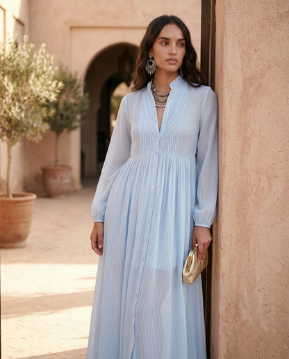 Flawless and Company Button Front A-Line Maxi Dress