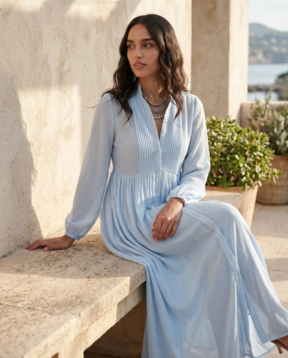 Flawless and Company Button Front A-Line Maxi Dress