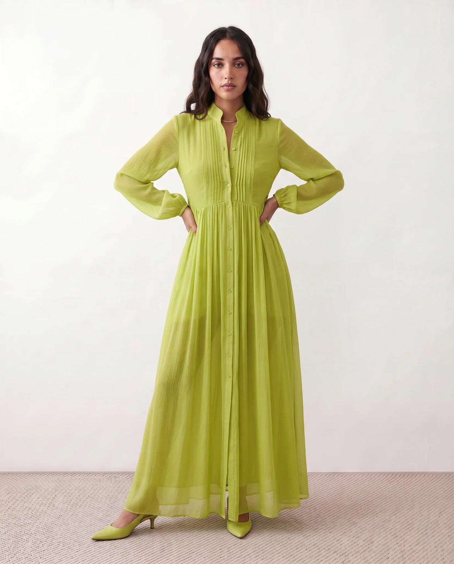 Flawless and Company Button Front A-Line Maxi Dress