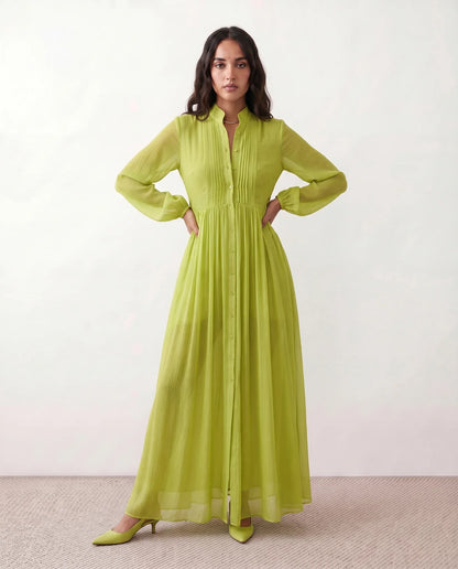 Flawless and Company Button Front A-Line Maxi Dress