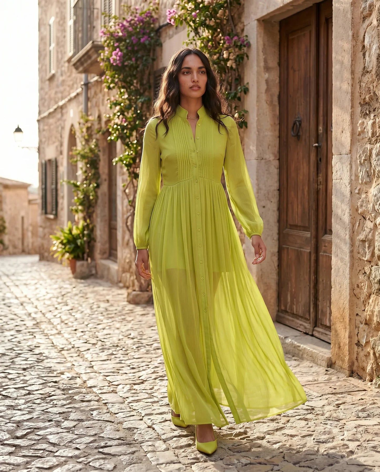Flawless and Company Button Front A-Line Maxi Dress