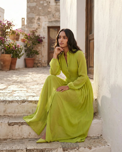 Flawless and Company Button Front A-Line Maxi Dress