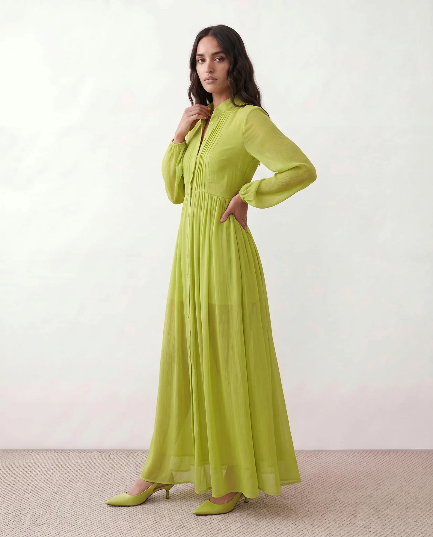 Flawless and Company Button Front A-Line Maxi Dress