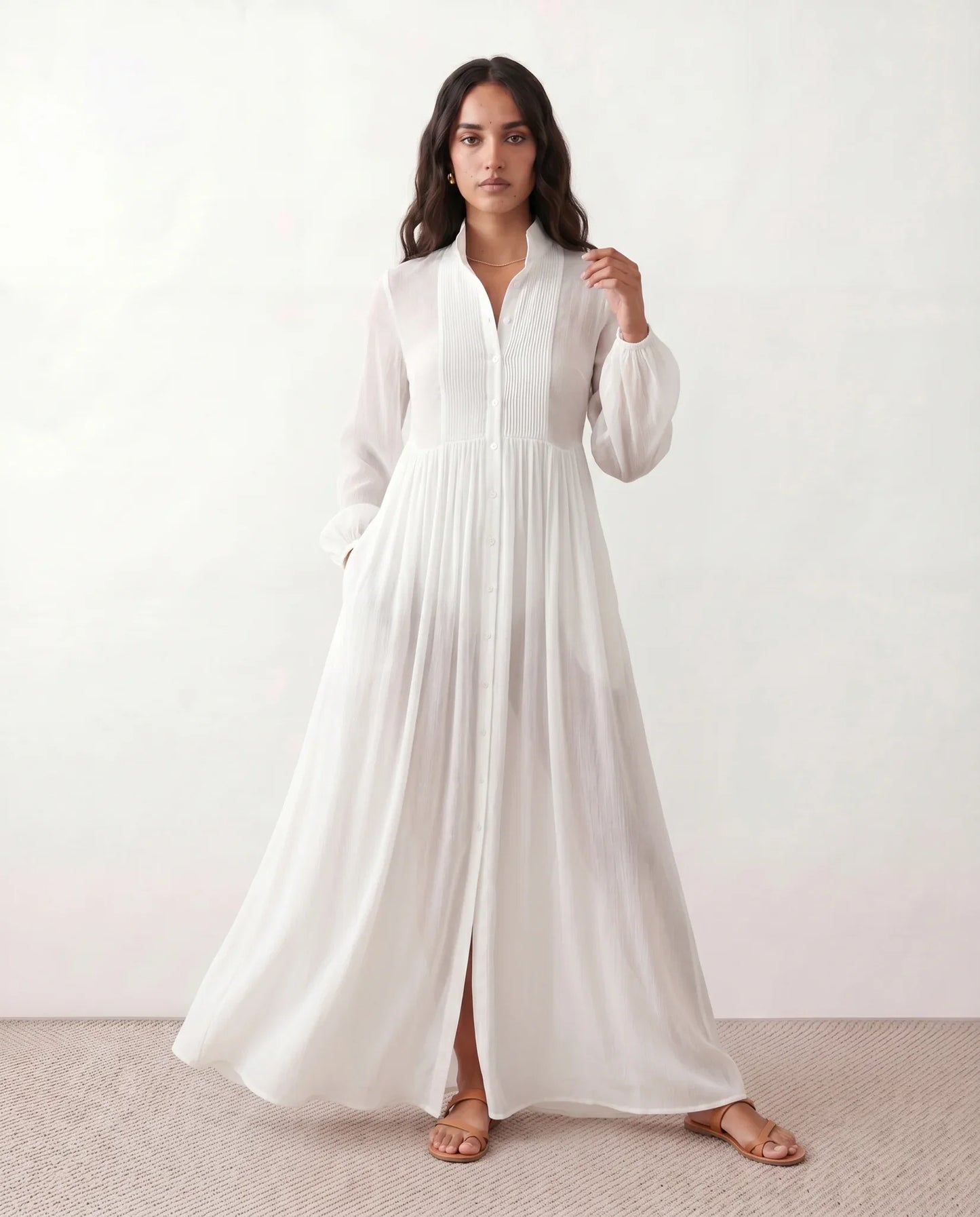 Flawless and Company Button Front A-Line Maxi Dress