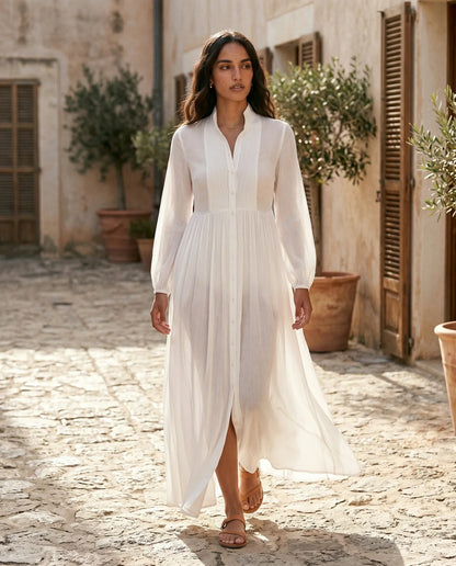 Flawless and Company Button Front A-Line Maxi Dress