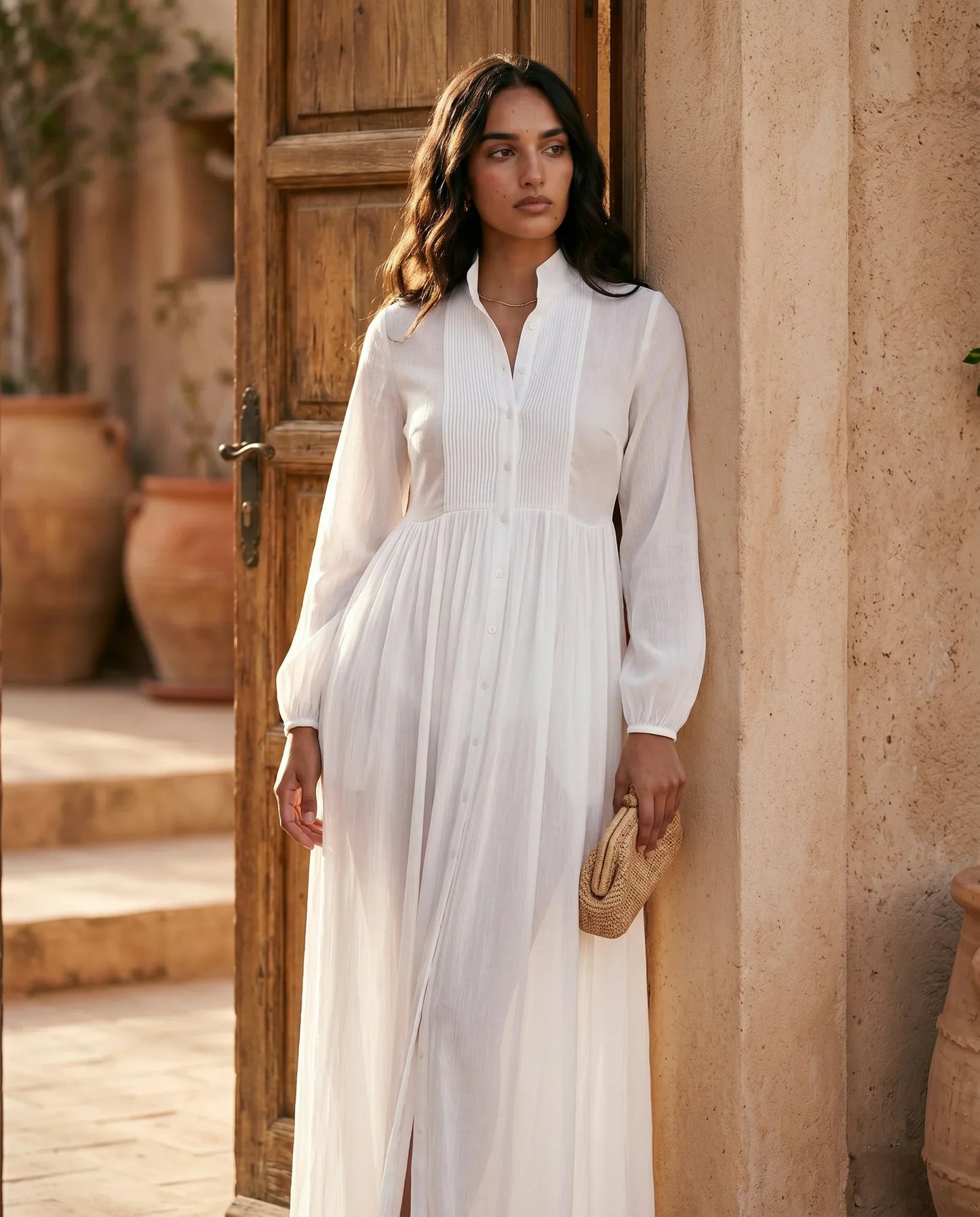 Flawless and Company Button Front A-Line Maxi Dress