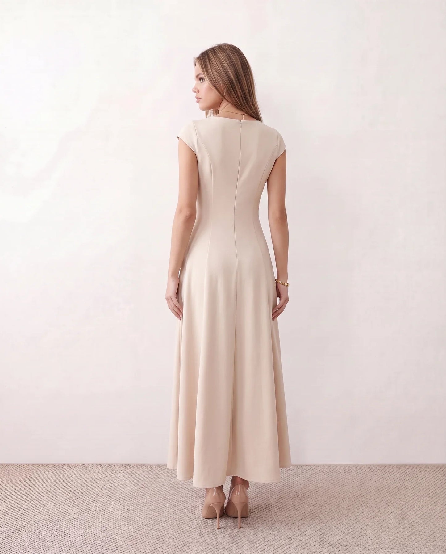 Flawless and Company Square Neck A-Line Midi Dress