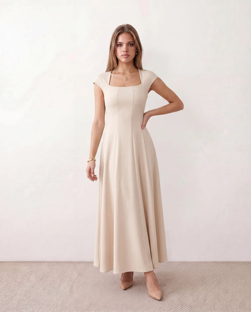 Flawless and Company Square Neck A-Line Midi Dress