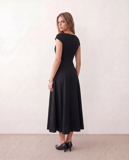 Flawless and Company Square Neck A-Line Midi Dress