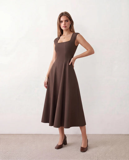 Flawless and Company Square Neck A-Line Midi Dress