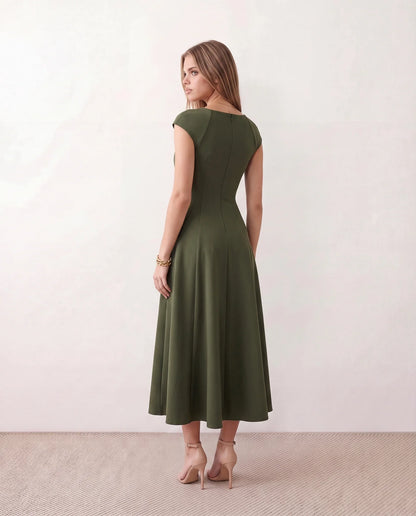 Flawless and Company Square Neck A-Line Midi Dress