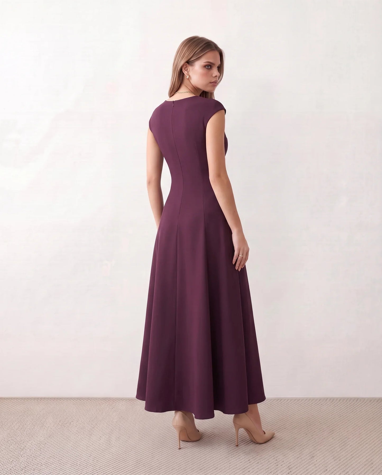 Flawless and Company Square Neck A-Line Midi Dress