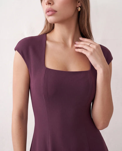 Flawless and Company Square Neck A-Line Midi Dress