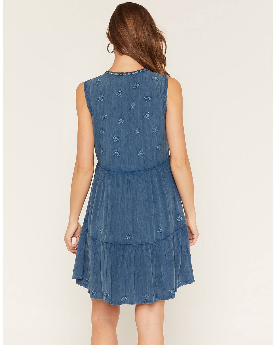 Flawless and Company Embroidered Sleeveless Mini Dress