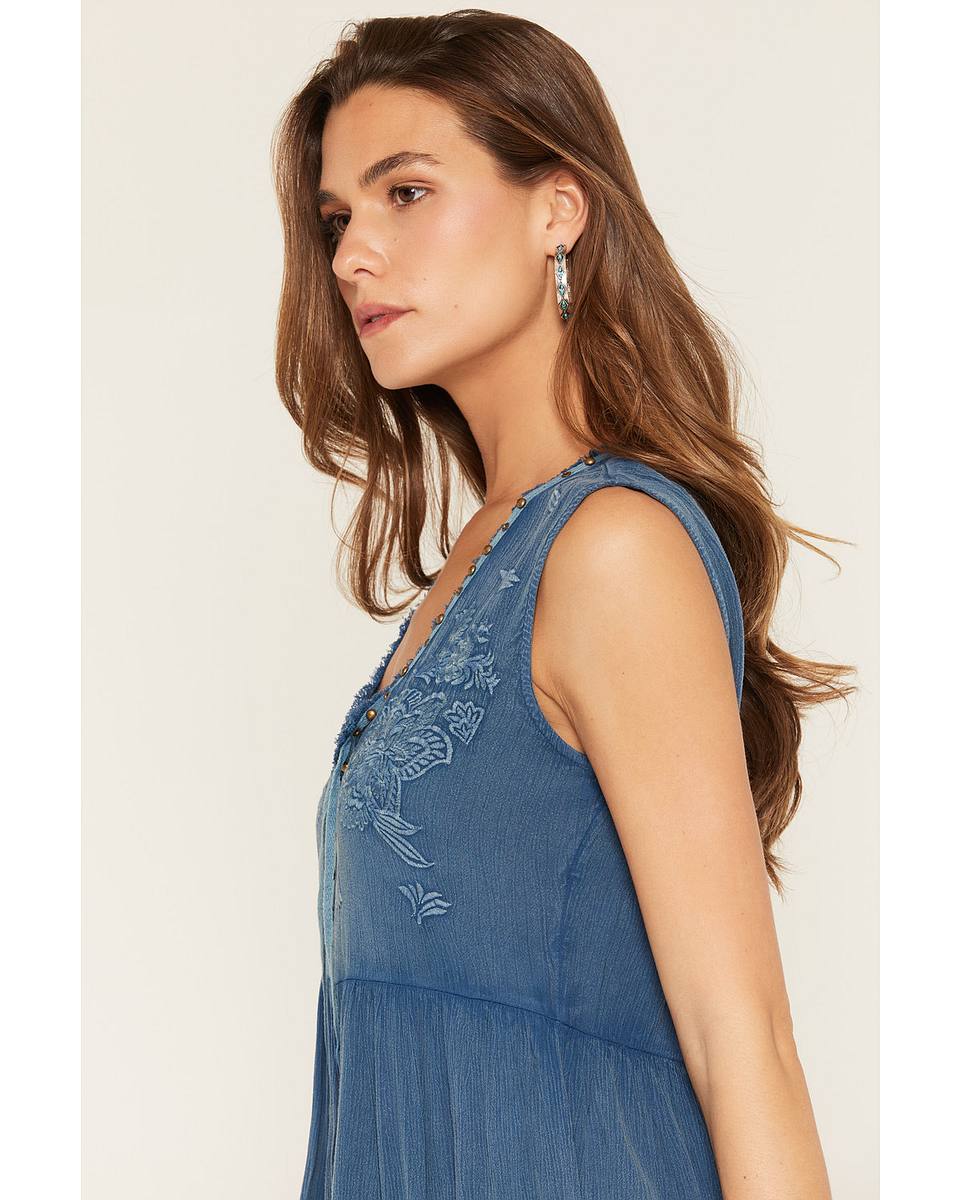 Flawless and Company Embroidered Sleeveless Mini Dress