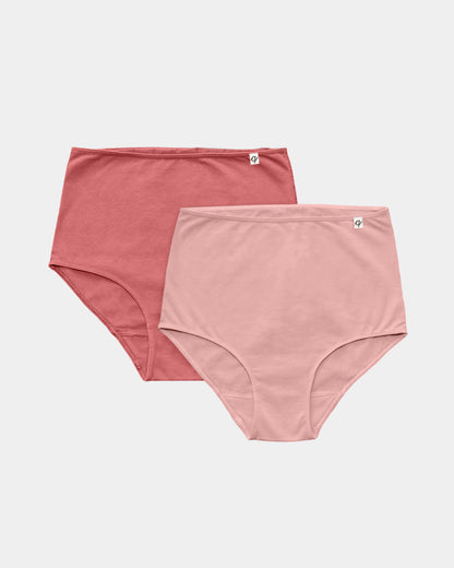 Flawless and Company Women's High Waist Organic Cotton Brief 2 Pack