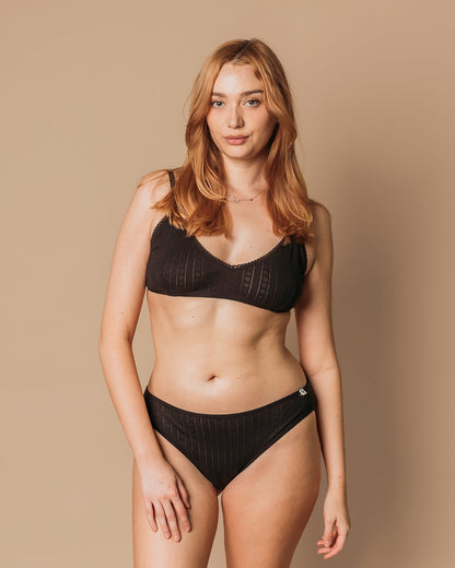 Flawless and Company Women's Organic Cotton Pointelle Thong