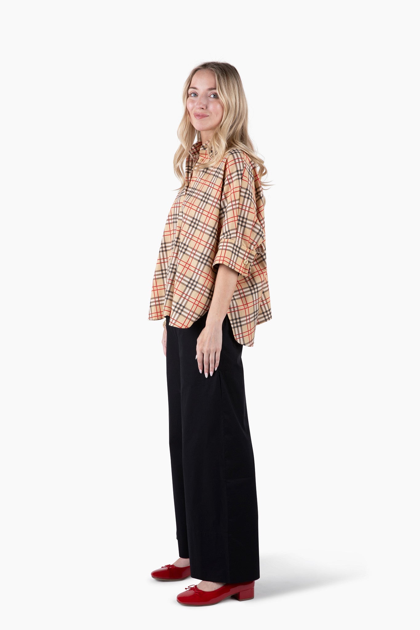 Flawless and Company Cotton Poplin Button-Up Top — Griffin