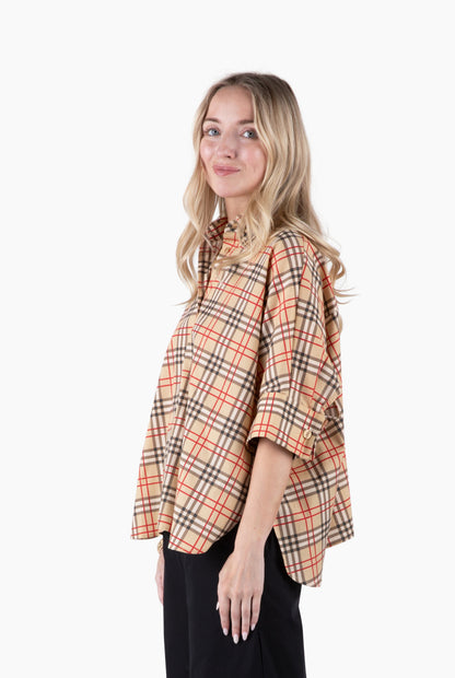 Flawless and Company Cotton Poplin Button-Up Top — Griffin