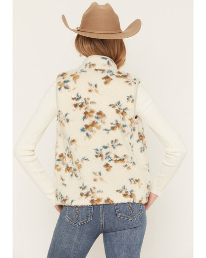 Flawless and Company Floral Print Sherpa Vest