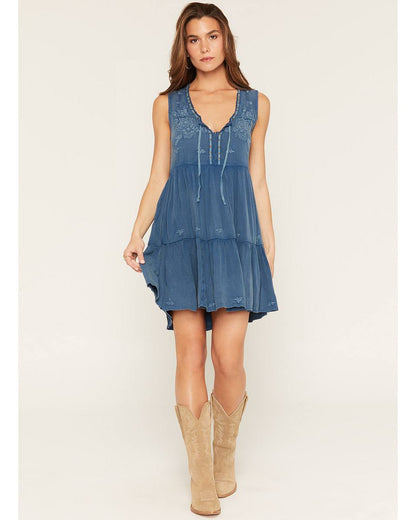 Flawless and Company Embroidered Sleeveless Mini Dress